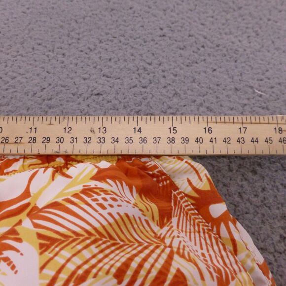 LL Bean Swim Trunks Mens Medium Floral Mesh Lined Tropical Orange Beach - Picture 7 of 10